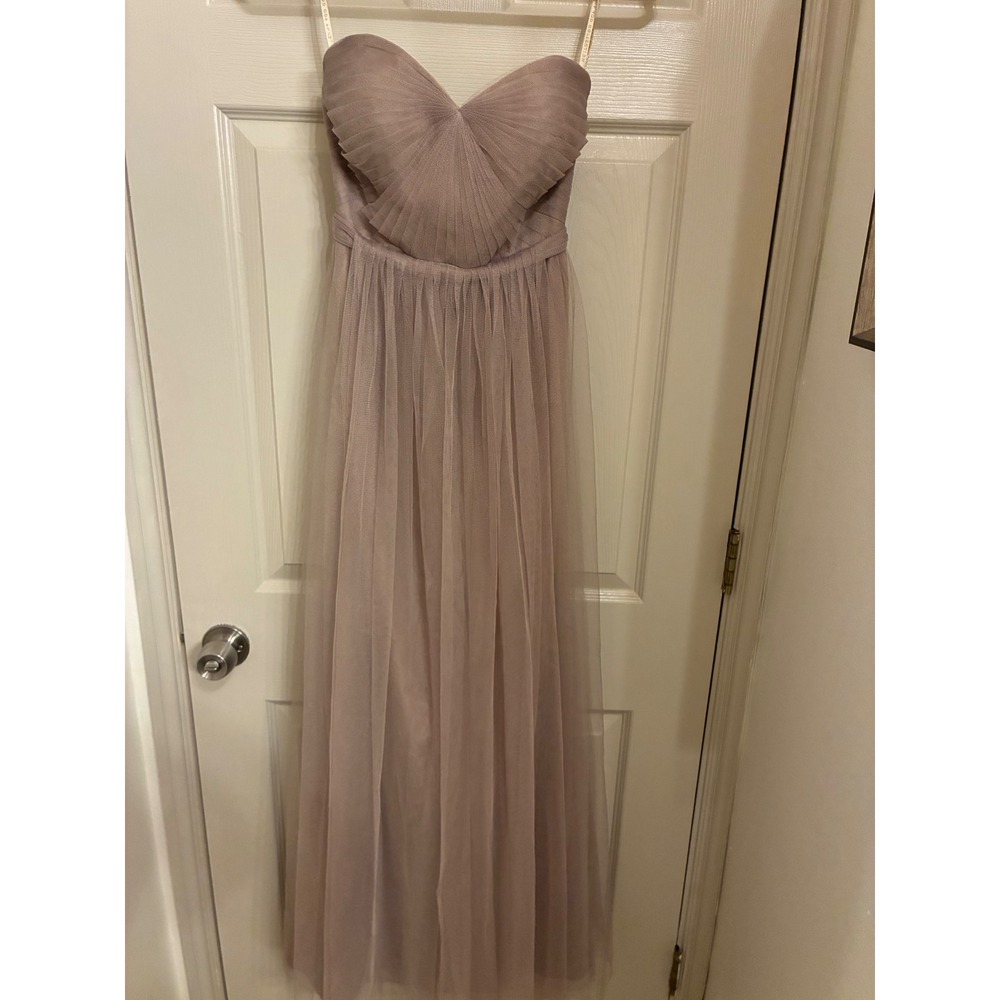 Jenny Yoo Annabelle Tulle Convertible Bridesmaid Dress Mauve Taupe Strapless 4